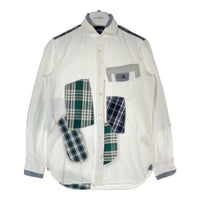 JUNYA WATANABE COMME des GARCONS MAN ジュンヤワタナベ コムデギャルソンマン WI-B010 AD2011 リネン混 タータンチェック パッチワークシャツ ホワイト sizeXS 瑞穂店