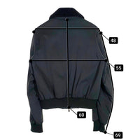 PRADA SPORT プラダスポーツ Shearling Jacket コットン ナイロン 中綿 リブジャケット 襟ボア モスグリーン ブラック SGA560 Size 50 福生店