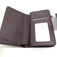 COACH コーチ CM241 ミディアム コーナー ジップ ウォレット・シグネチャー 二つ折り財布 グレー 福生店