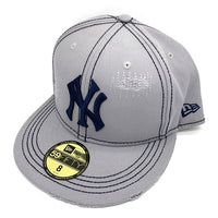 NEW ERA ニューエラ MFC STORE エムエフシーストア CUSTOM COLLECTION 59FIFTY Newyork Yankees ニューヨークヤンキース ダメージ加工 サイドパッチ Design by YUGO ベースボール キャップ グレー Size 8 (63.5cm) 福生店