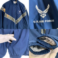U.S.ARMY U.S. AIR FORCE 米空軍 IPFU ジップアップ トレーニングジャケット ネイビー シルバー 04-23 Size MEDIUM REGULAR 福生店