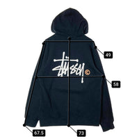 STUSSY ステューシー USA製 前後ショーンフォント プルオーバーパーカー ブラック sizeL 瑞穂店