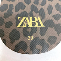 ZARA ザラ アニマル柄 レオパード サンダル ブラウン size39(25.0cm) 瑞穂店