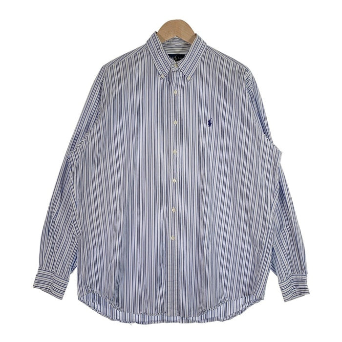 極美品■現行■ラルフローレン 【L】ストライプ ボタンダウンシャツ ストレッチ POLO RALPH LAUREN 未使用品 ラルフローレン シャツ 長袖 ボタン