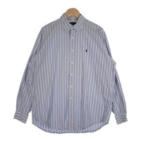 Ralph Lauren ラルフローレン BLAKE ボタンダウン ストライプシャツ ホワイト ネイビー TWO-PLY COTTON Size L 福生店