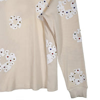 DENIM TEARS デニムティアーズ RHINESTONE COTTON WREATH THERMAL ラインストーンコットンリース サーマルカットソー アイボリー Size M 福生店