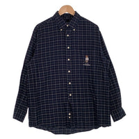CHAPS RALPH LAUREN チャップスラルフローレン ポロベア刺繡 チェック ボタンダウンシャツ ネイビー Size L 福生店