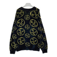 HUF ハフ BLAH KNIT CARDIGAN ニットカーディガン ブラックxイエロー sizeM 瑞穂店