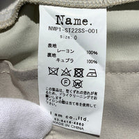 Name. ネーム 22SS VISCOSE EASY PT レーヨン スラックス ストレート アイボリー NMPT-ST22SS-001 Size 0 福生店