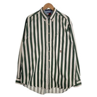TOMMY HILFIGER トミーヒルフィガー ストライプ ボタンダウンシャツ ホワイト グリーン Size L 福生店