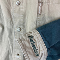 Columbia コロンビア 90's ハンティングシャツ ガンパッチ バドワイザー刺繍 カーキ sizeXL 瑞穂店