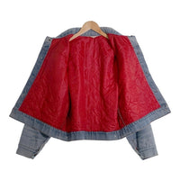 70's~ J.C.Penney ジェイシーペニー Super Denim デニムジャケット 赤キルティングライナー ライトブルー 短丈 Size L 相当 福生店