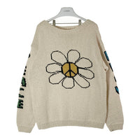 Mcmachan Woolen マクマーンウーレン ピースマークフラワー ニットセーター ライトベージュ size不明 瑞穂店