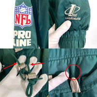 90-00's NFL PRO LINE GREENBAY PACKERS グリーンベイ・パッカーズ ナイロンジャケット 中綿 グリーン LOGO ATHLETIC Size L 福生店