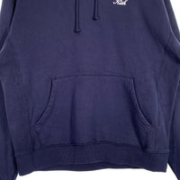 KITH キス プルオーバースウェットパーカー ワンポイント刺繡ロゴ ネイビー Size M 福生店
