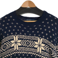 Polo by Ralph Lauren ポロラルフローレン コットン リネン 雪柄 ニットセーター ネイビー Size L 福生店