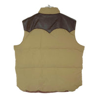 SUGAR CANE シュガーケーン SC12340 LATHER YOKE DOWN VEST レザーヨーク ダウンベスト ブラウン sizeXL 瑞穂店