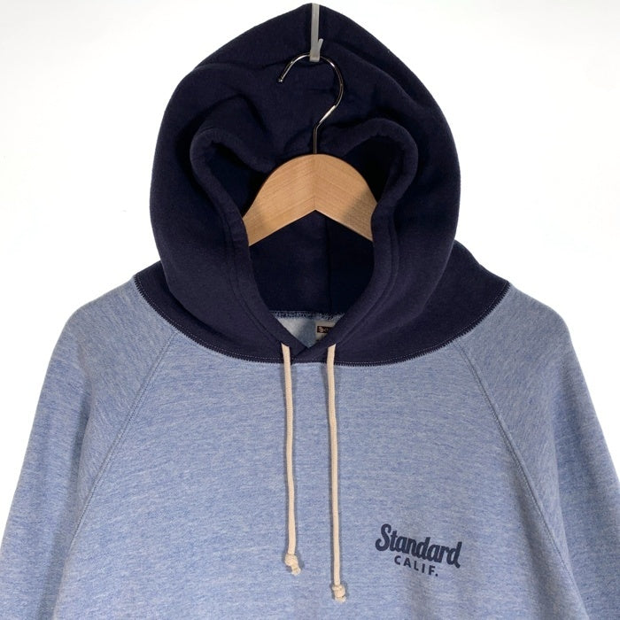 STANDARD CALIFORNIA スタンダードカリフォルニア SD 88/12 Diner Logo 2Tone Hood Sweat ダイナーロゴ 2トーン プルオーバースウェットパーカー ブルー Size L STANDARD CALIFORNIA スタンダードカリフォルニア SD 88/12 Diner Logo