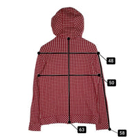 BURBERRY BLACK LABEL バーバリーブラックレーベル ジップアップ コットンパーカー チェック ホース刺繡 レッド BMV04-203-16 Size 3 福生店