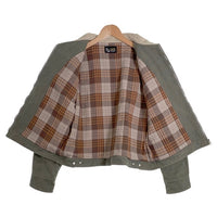 liju work wear ダック地 ジップアップジャケット ワーク モスグリーン Size S-M 相当 福生店