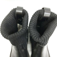 ZARA ザラ タグ付き トラックソールリブソックスブーツ 2164 310 800 ブラック size39 瑞穂店