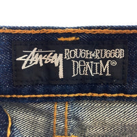 STUSSY ステューシー 00's ROUGH&RUGGED DENIM ポケット刺繍ロゴ デニムパンツ インディゴ size34 瑞穂店