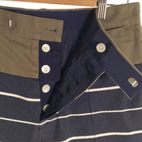 sacai サカイ 13SS Border short pants ボーダーショートパンツ コットン チノ切替 ネイビー 13-00407M Size 1 福生店