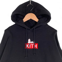 KITH キス 23AW PEANUTS スヌーピー ボックスロゴ プルオーバースウェットパーカー ブラック Size M 福生店