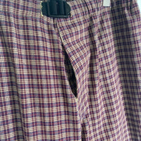 80's STUSSY ステューシー チェック柄 イージーパンツ USA製 黒タグ ベルト ボルドー Size S 福生店