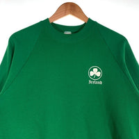 80's JERZEES BY RUSSELL ジャージーズ バイ ラッセル アイルランド シャムロック クルーネックスウェット グリーン USA製 Size L (42-44) 福生店