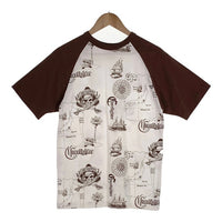 CORE FIGHTER コアファイター ラグランスリーブ マルチプリント Tシャツ ホワイト ブラウン 1 Size M 福生店