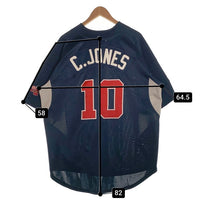 00's NIKE TEAM ナイキ Atlanta Braves アトランタ・ブレーブス C.JONES ベースボールシャツ ジャージー ネイビー Size L 福生店