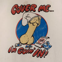 80's~ プリント Tシャツ COVER ME ホワイト フルーツオブザルーム Size L 福生店