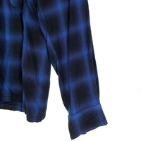 Hide and Seek ハイドアンドシーク レーヨン オンブレチェックシャツ 長袖 ブルー HS-020223 Size M 福生店