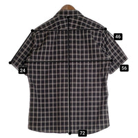 BURBERRY BLACK LABEL バーバリーブラックレーベル コットン チェックシャツ 半袖 ブラック D1M14-113-09 Size 3 福生店
