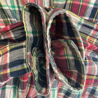 GOODENOUGH グッドイナフ GE-143004 バックロゴ マドラスチェック 長袖シャツ レッドxブルー sizeL 瑞穂店