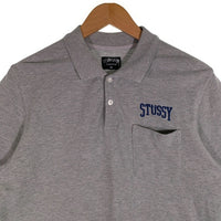 STUSSY ステューシー 刺繍 半袖 ポロシャツ グレー Size M 福生店