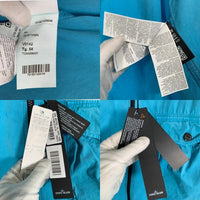 STONE ISLAND ストーンアイランド 20SS OLD EFFECT CANVAS OVERSHIRT オールドエフェクト キャンバスジップアップオーバーシャツ ターコイズブルー 7215114WN Size 3XL 福生店