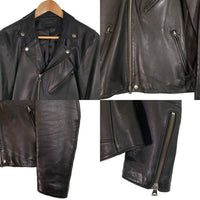 STUDIOUS ステュディオス シープスキン ダブルライダースジャケット レザー ブラック 107352002 Size 3 福生店