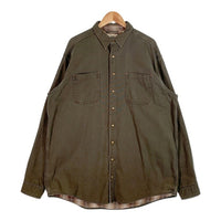 L.L.Bean エルエルビーン ダック地 シャツジャケット 裏地フランネル カーキ カナダ製 Size XL 福生店