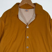 60-70's SUN-DEK of Hawaii コットン ビーチシャツ 半袖 開襟 内パイル地 オレンジ USA製 Size L 福生店