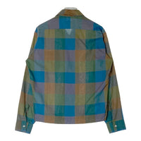 Cambridge ケンブリッジ 60's~70's オープンカラー ボックスカット パネルチェック 長袖シャツ ブルー sizeM 瑞穂店