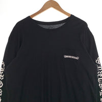 CHROME HEARTS クロムハーツ CH Scroll Logo L/S Pocket Tee スクロールラベルバックプリント ロングスリーブ ポケットTシャツ アーム 長袖 ブラック Size XL 福生店