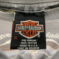 80-90's Harley-Davidson ハーレーダビッドソン イーグル バー&シールド プリントTシャツ フェードブラック Hanes USA製 Size XL 福生店