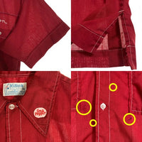 70's Hilton ヒルトン ボーリングシャツ 半袖 ボルドー USA製 Size M 福生店