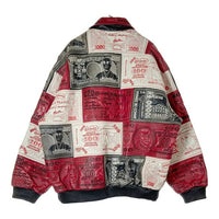 AL WISSAM アルウィッサム MONEY PATCHWORK LEATHER JACKET 世界紙幣 レザー パッチワーク レザージャケット ブラック size52 瑞穂店