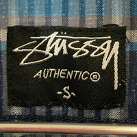 STUSSY ステューシー チェック 半袖シャツ ブルー sizeS 瑞穂店