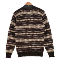 Jamieson's ジャミーソンズ フェアアイル柄 Vネック ウールセーター ブラウン Size S 福生店