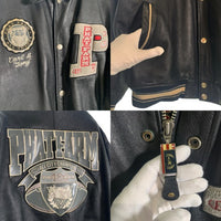 PHAT FARM ファットファーム オールレザー スタジャン ワッペン 刺繡 ブラック Size XL 福生店