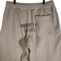 SAINT Mxxxxxx セントマイケル DENIM TEARS デニムティアーズ DT SWEAT PANTS MURAL スウェットパンツ ベージュ 汚れ加工 SM-S23-0000-094 Size L 福生店